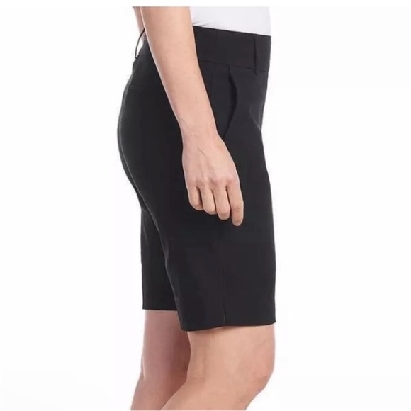 Hilary Radley Sz LG & XXL Black Woman’s Pull On Bermuda Shorts mid rise - Picture 2 of 11